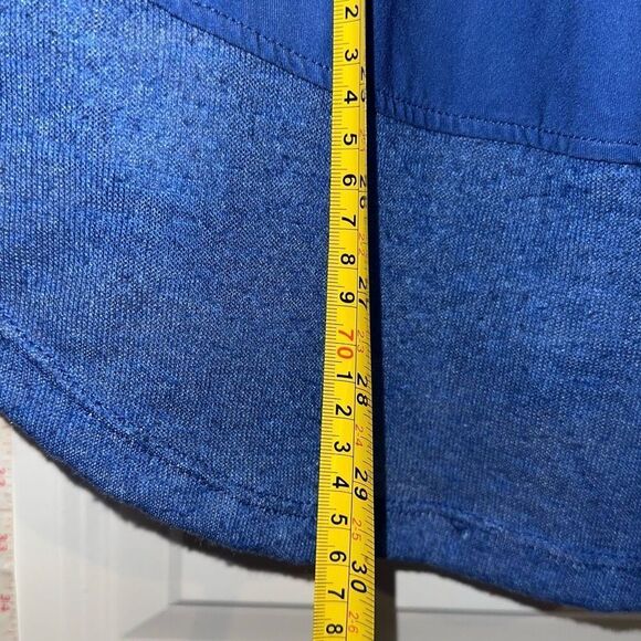 Ellen Negley Navy Blue Pink Flamingo Keyhole Short Sleeve Top Ladies Size Large - Picture 12 of 14